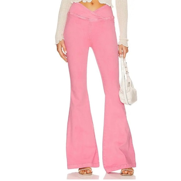 New Free People Venice Beach Flare Pink Jeans Sz 26 - Picture 4 of 11
